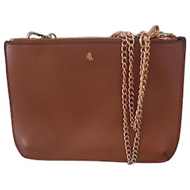 Borsa a tracolla Lauren Ralph Lauren in pelle marrone