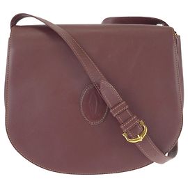 Borsa a tracolla Cartier Vintage Must Line in pelle Bordeaux