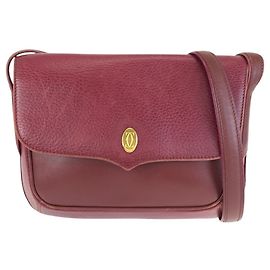Borsa a tracolla Cartier Must Line in pelle Bordeaux