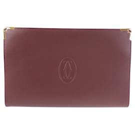 Borsa a pochette Cartier Must Line in pelle Bordeaux