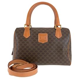 Borsa a mano Celine Vintage Macadam in pelle marrone - Céline