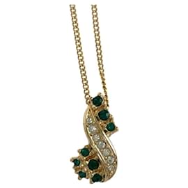 Collana placcata oro e verde vintage Christian Dior da donna