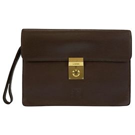 Pochette Loewe Anagram en cuir marron