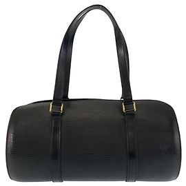 Borsa a tracolla Louis Vuitton Epi Soufflot in pelle nera