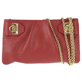 Borsa in pelle rossa 2-way Salvatore Ferragamo Gancini
