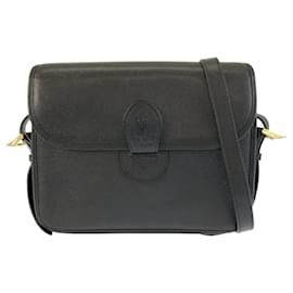 Sac à épaule vintage en cuir noir Yves Saint Laurent