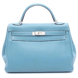 Hermès Borsa Hermes Kelly 32 in pelle Togo blu