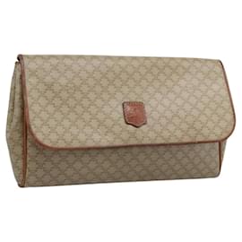 CELINE Macadam Clutch Bag PVC Beige Gold Auth 194369 - Céline