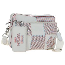 Borsa Messenger LOUIS VUITTON Damier Giant Spray Trio White M20665 Auth BA14102V
