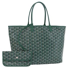 Borsa tote Saint Louis PM in PVC Herringbone GOYARD verde Auth BA14601SM
