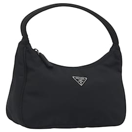Pochette in nylon nera e argento PRADA Auth 195635V - Prada