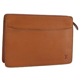 LOUIS VUITTON Epi Pochette Homme Clutch Bag Zipangu Gold M52528 LV Auth BA14982