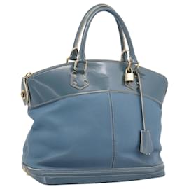LOUIS VUITTON Borsa a Mano Suhari Lockit PM Pelle Blu Oro M95434 LV Auth bs36420