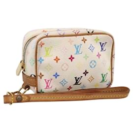 LOUIS VUITTON Monogram Multicolor Trousse Wapity Pouch White M58034 Auth 195531