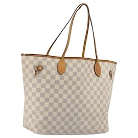 Borsa Tote LOUIS VUITTON Damier Azur Neverfull MM N41605 LV Auth 195607