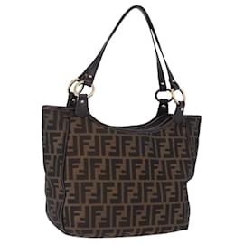 FENDI Zucca Canvas Tote Bag Brown Black Auth ka5668 - Fendi
