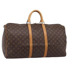 LOUIS VUITTON Monogram Keepall 55 Boston Bag M41424 LV Auth ka5681