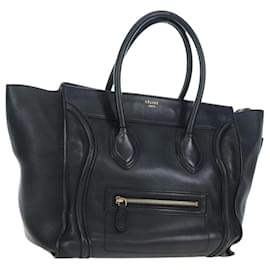 Céline Borsa a mano CELINE Luggage in pelle nera e oro autentica am12236V