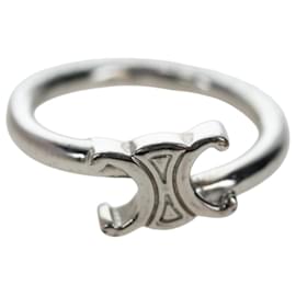 CELINE Trion Asymmetrischer Ring Metall Silber #10(JP Size) Auth 195936M - Céline