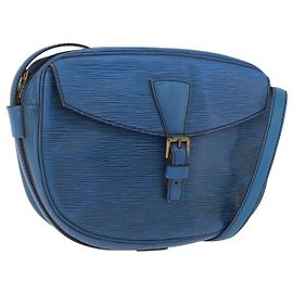 LOUIS VUITTON Borsa a Spalla Epi Jeune Fille MM Blu Toledo M52155 LV Auth 193892