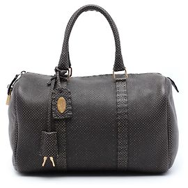 Borsa Boston Selleria Fendi in pelle traforata marrone