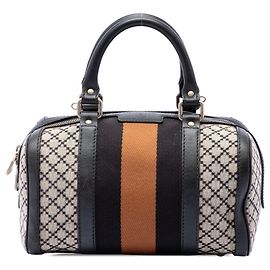 Borsa Boston Satchel Gucci Small Diamante Canvas Web Beige