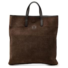 Tote Anagram LOEWE in camoscio marrone