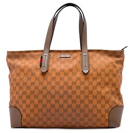 Orange Gucci GG Canvas Web Tote