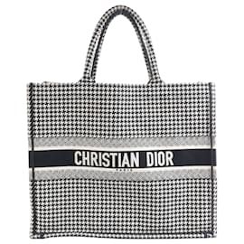 Christian Dior Book Tote Grande borsa Tote in tela Nero × Bianco