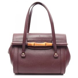 Borsa a tracolla Gucci Bamboo in Bordeaux