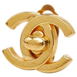 Chanel Coco Mark Turnlock Motif Vintage Ohrringe