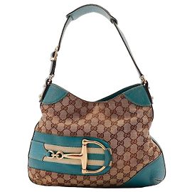 Gucci Schultertasche aus Monogramm-Canvas und Leder