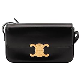 Borsa a tracolla Celine Triomphe in pelle nera - Céline
