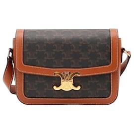 Bolso de hombro Celine Triomphe en lona y piel de becerro - Céline