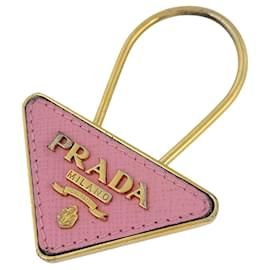 Prada Schlüsselanhänger aus Saffiano-Leder in Gold-Rosa