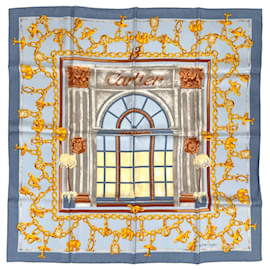 Foulard in seta blu Cartier
