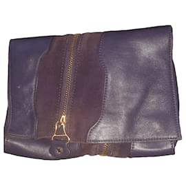 Jimmy Choo Clutch aus Leder und Wildleder