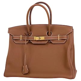 Borsa Hermes Birkin 35 in pelle Togo marrone - Hermès