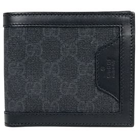 Portafoglio bi-fold Gucci GG Supreme in nero