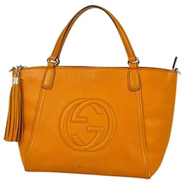 Borsa a mano in pelle Gucci Soho Interlocking G