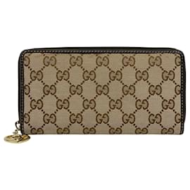 Gucci Long Wallet aus braunem GG Canvas