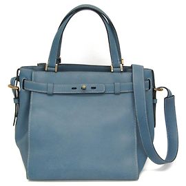 Borsa a mano in pelle Valextra B Cube V5C67 da donna in blu