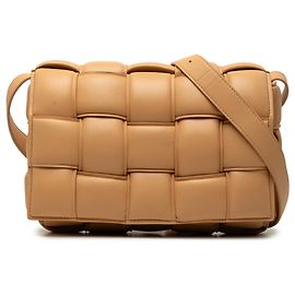 Borsa a tracolla Bottega Veneta Cassette imbottita in Nappa Intrecciato marrone