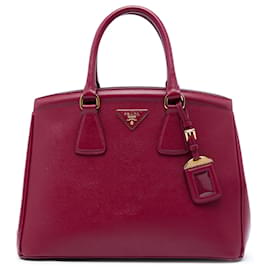 Prada Red Saffiano Lux Parabole Tote