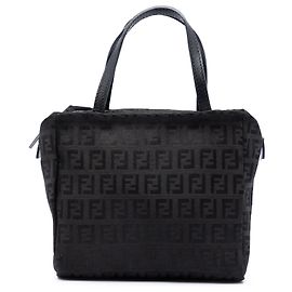 Fendi Black Mini Zucchino Canvas Handbag