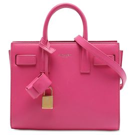 Borsa Saint Laurent Nano Leather Sac De Jour Satchel Rosa