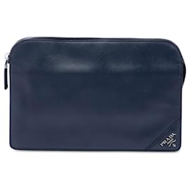 Clutch Prada Blue Saffiano