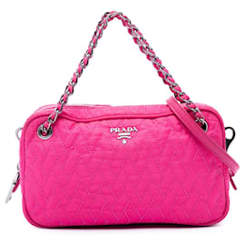 Borsa Prada Pink Impuntu Tessuto con catena