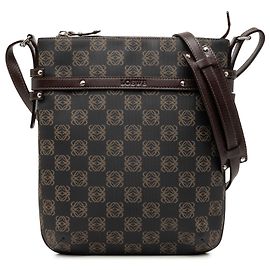 Borsa a tracolla LOEWE Brown Anagram Coated Canvas