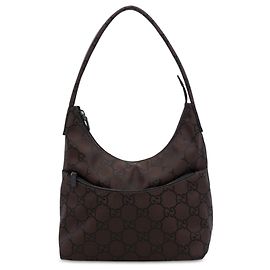 Borsa a tracolla Gucci in nylon GG marrone